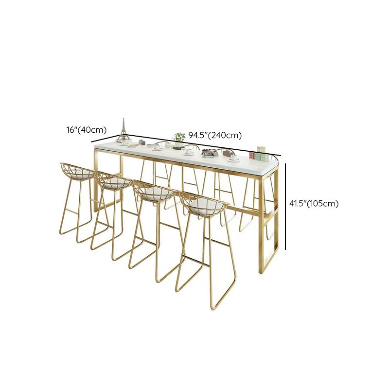 Glam Pub Table Bar Height Rectangle Bar Table for Indoor Use
