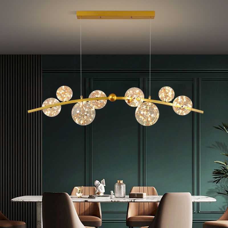 Glass Ball Shape Hanging Lights Modern Style Multi Lights Pendant Light Fixtures