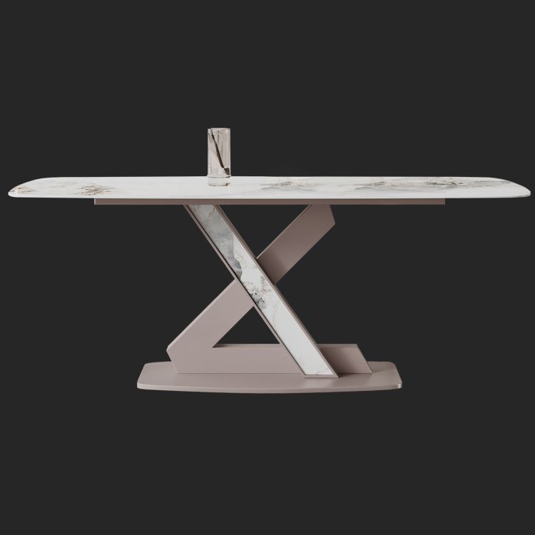 Sintered Stone Fixed Kitchen Table Luxury Rectangle Home Table