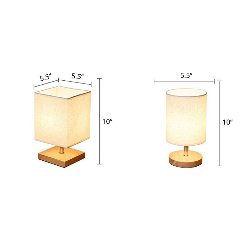 Flaxen e legno piccolo tavolo leggero minimalismo in tessuto a 1 luce lampada notturna per camera da letto