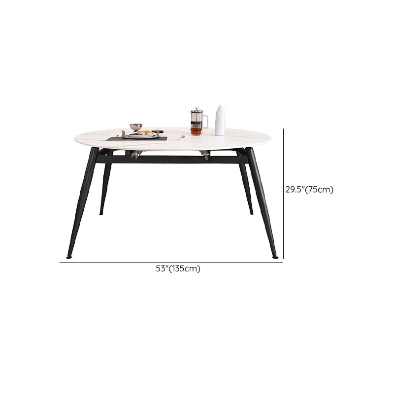 4 Legs Dining Table White Sintered Stone Dining Table for Kitchen