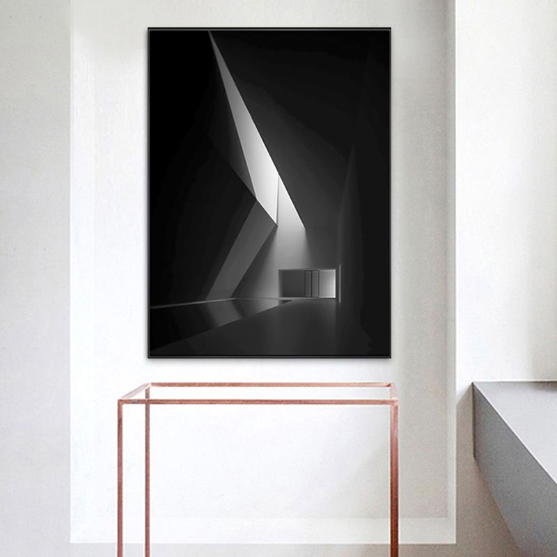 Pastel Color Building Painting Textured Wall Art Print for Bedroom, Multiple Sizes