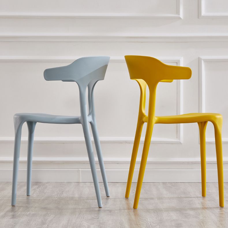 Modern Contemporary Plastic Side Chairs Multicolor Open Back Dining Chairs
