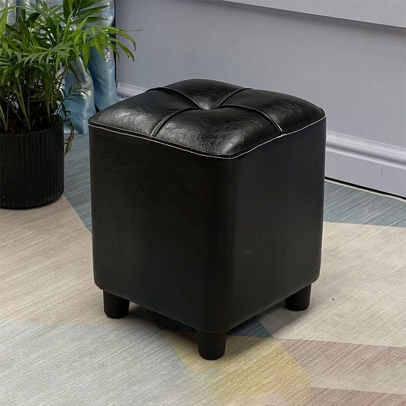 Leather Pouf Ottoman Whole Colored Water Resistant Square Tufted Pouf Ottoman