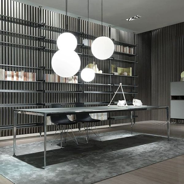 Modern Style Sintered Stone Table 4 Legs Aviation Aluminum Base Rectangle Table for Home
