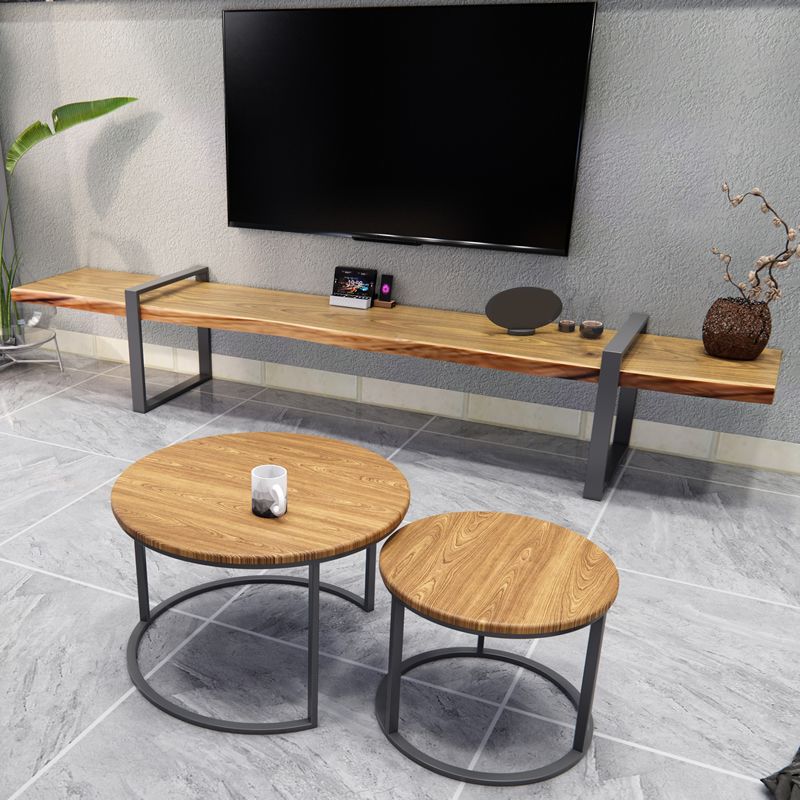 17.72"H TV Stand Industrial Style TV Solid Wood Stand Console for Living Room