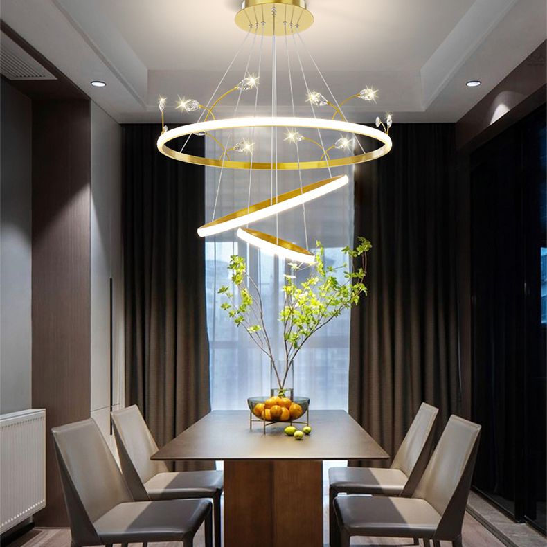 Gold Iron Hanging Pendant Lights Contemporary Hanging Lamps for Dining Room