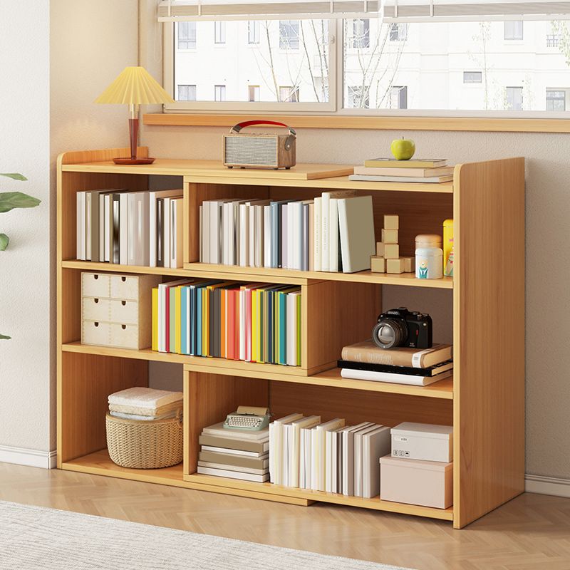 Modern Wood Horizontal Book Shelf Closed Back Shelf Bookcase