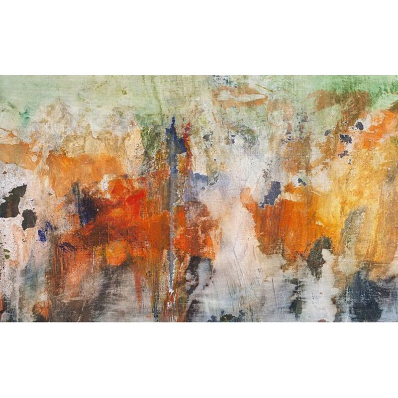 Modern Living Room Rug in Orange Abstract Watercolor Painting Print Rug Polyester Anti-Slip Washable Area Rug