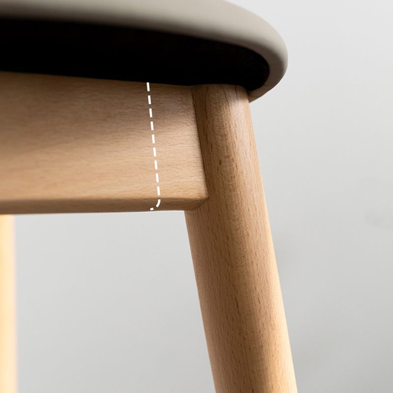 Contemporary 29.9-inch Backless Bar Stool with Solid Wood Base