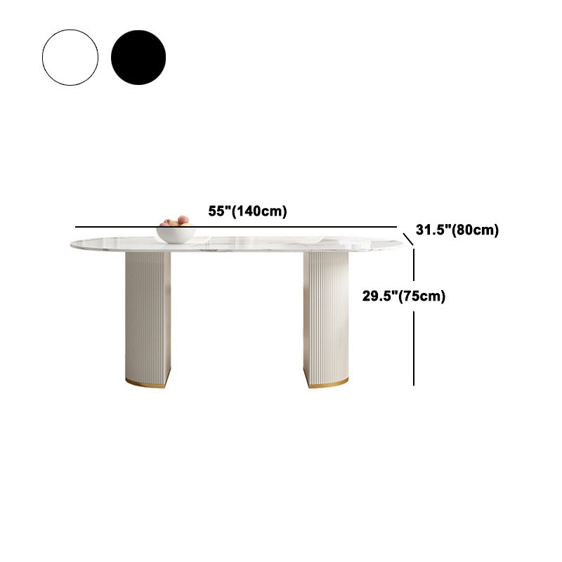 Designer Style Oval Dining Table Set 1/4/5/7 Pieces Sintered Stone Dining Set
