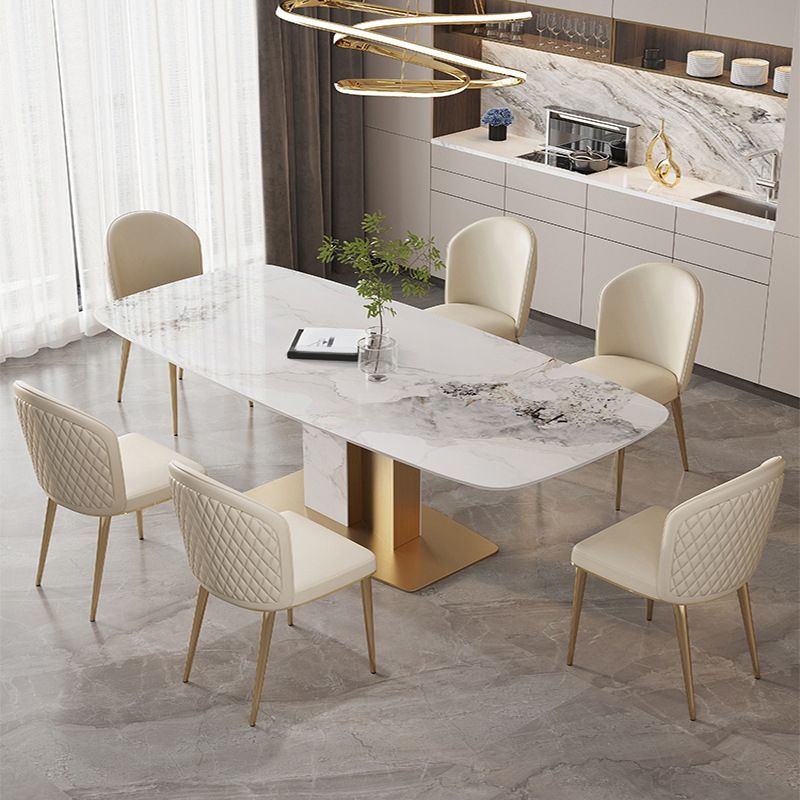 Modern Style Sintered Stone Dining Set White 1/2/5/7 Pieces Dining Set for Home Use