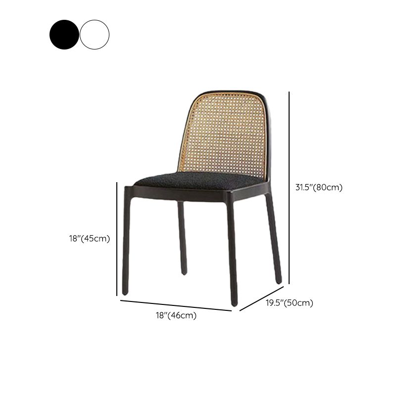 Contemporary Armless Chairs Upholstered Dining Chairs with Wood Base
