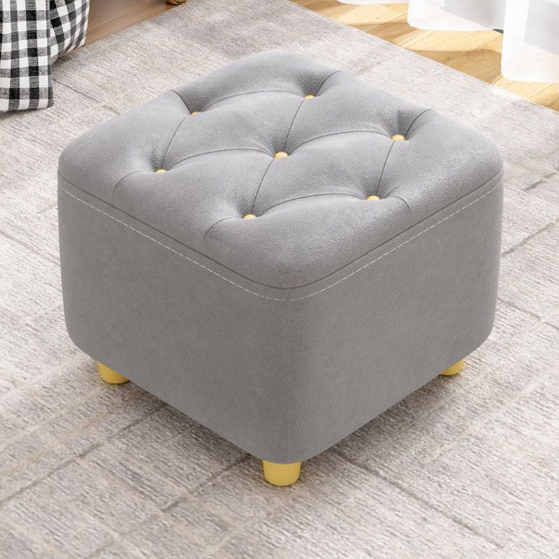 Solid Color Leather Standard Stool Modern Simple Square Upholstered Stool