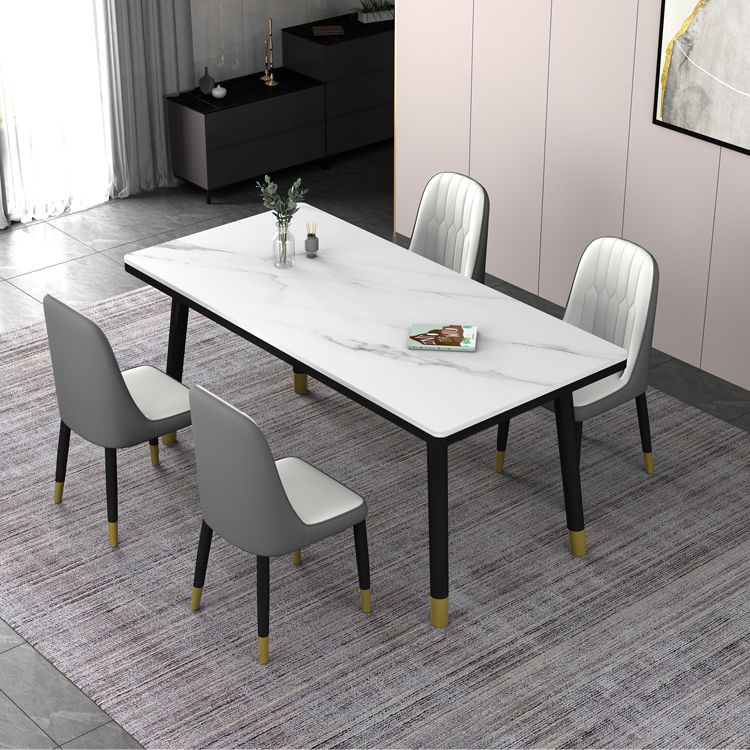 Dining Room Set Nordic Sintered Stone Rectangular Dining Table with Trestle Base