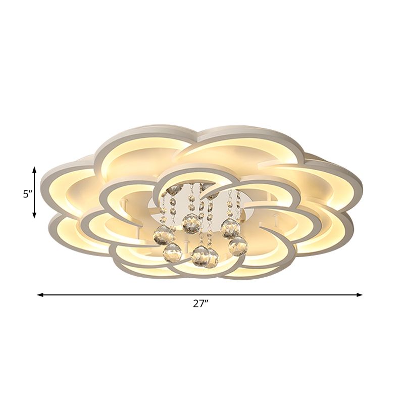 Acrylic Flower LED Flush Mount Modern 20.5"/27"/31.5" Wide Ceiling Light Fixture in Warm/White Light for Living Room