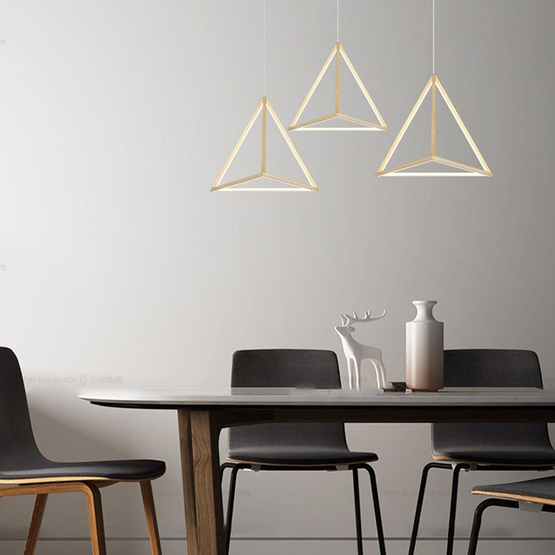 Lampe à suspension géométrique nordique Aluminium Salon LED Pendard Lightture en or