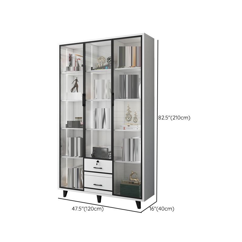 Contemporary Bookcase Closed Back Engineered Wood Bookshelf for Bedroom