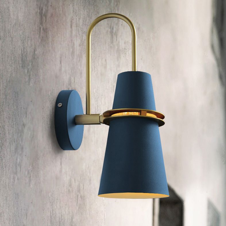 1 Light Metal Wall Light Fixture Modern Tapered Wall Sconces Lighting Fixtures for Bedroom