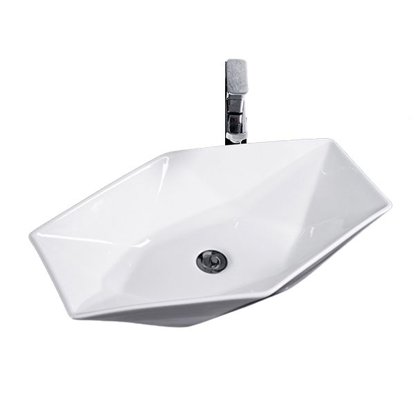 Modern Bathroom Sink Solid Color Porcelain Vessel Bathroom Sink
