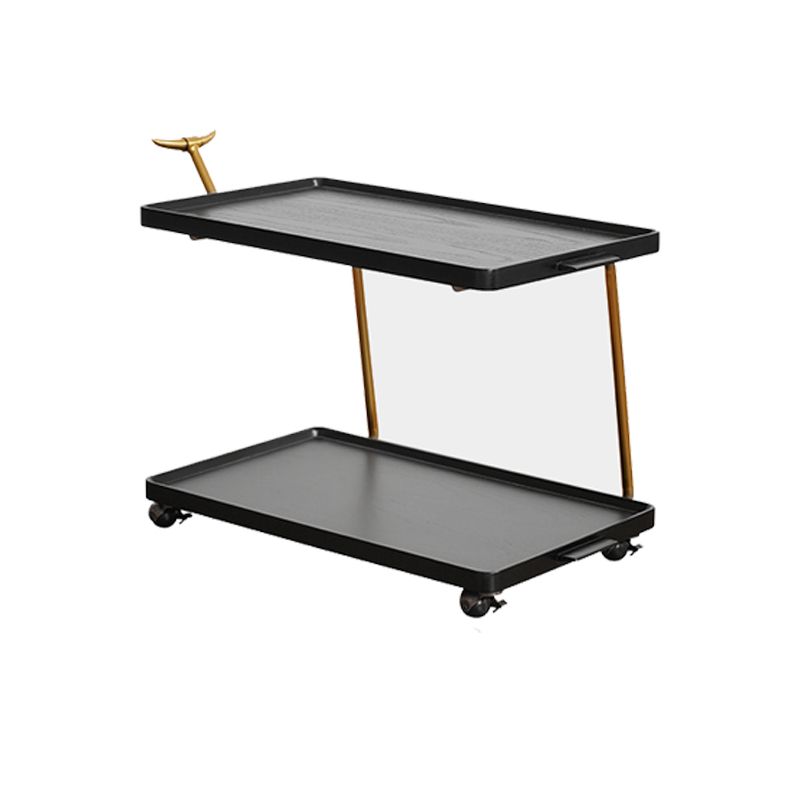 20.47" Tall Tray Top Side Accent Table Solid Wood End Slide Table