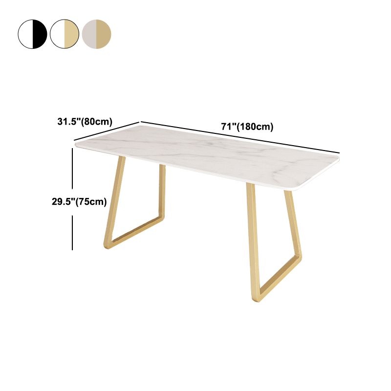 Marble Sled Base Dining Collection Industrial Style Dining Table for Home