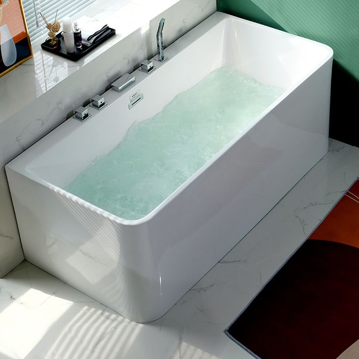 Back to Wall Rectangular Bath Antique Finish Soaking Modern Bathtub