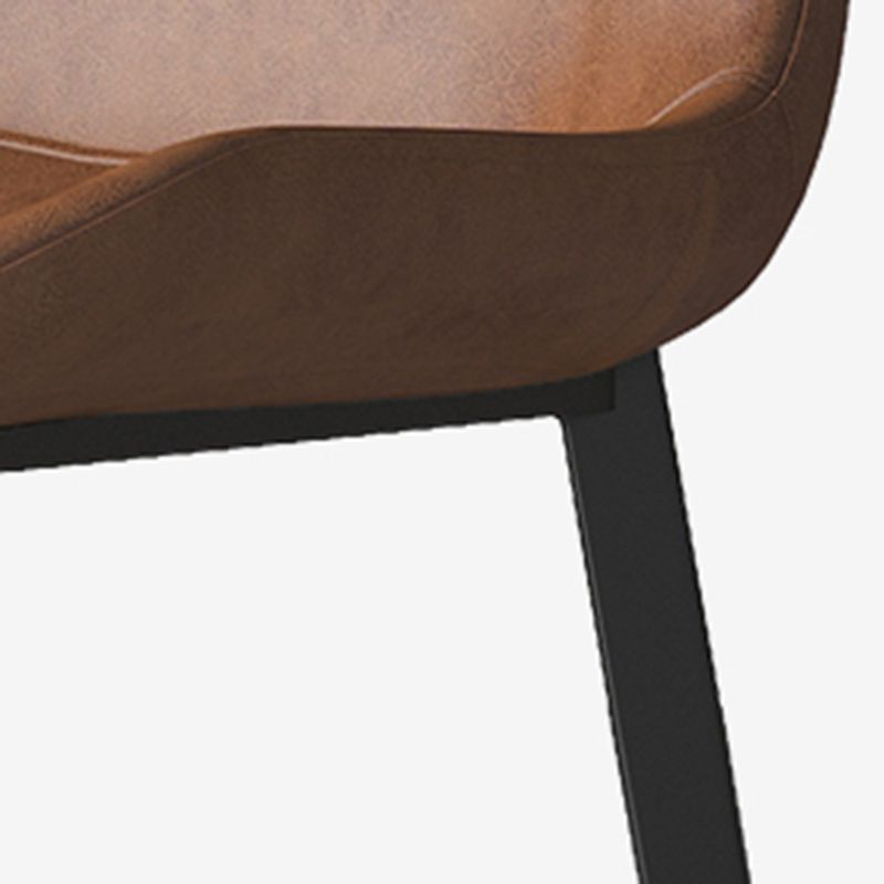 Sillas de comedor de cuero con respaldo sólido de estilo industrial para uso doméstico (juego de 2)