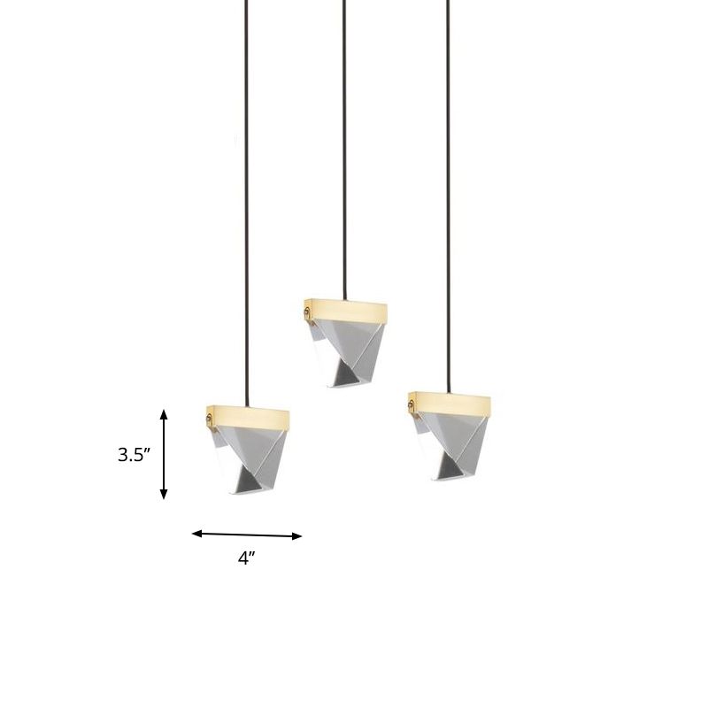 3/6 LUMILES GEM MULTI-PLADIER LUMIÈRE SIMPLE BRASS MOT PRENDANT LED CRISTAL MOT DE LAME en laiton