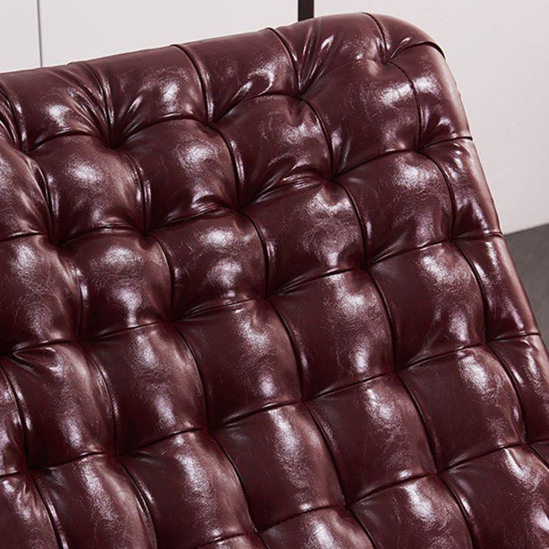 Living Room Rocker Chair Solid Tufted Cushions Leather Rocker Chair with Ottoman