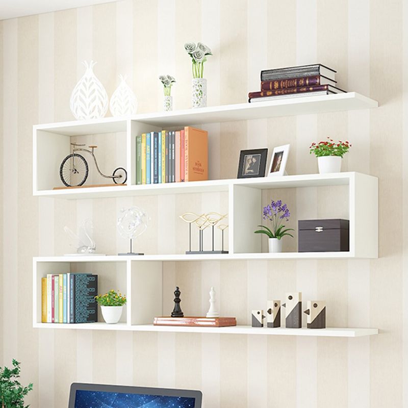 Modern Wood Floating Bookcase Closed Back Shelf Bookcase for Home