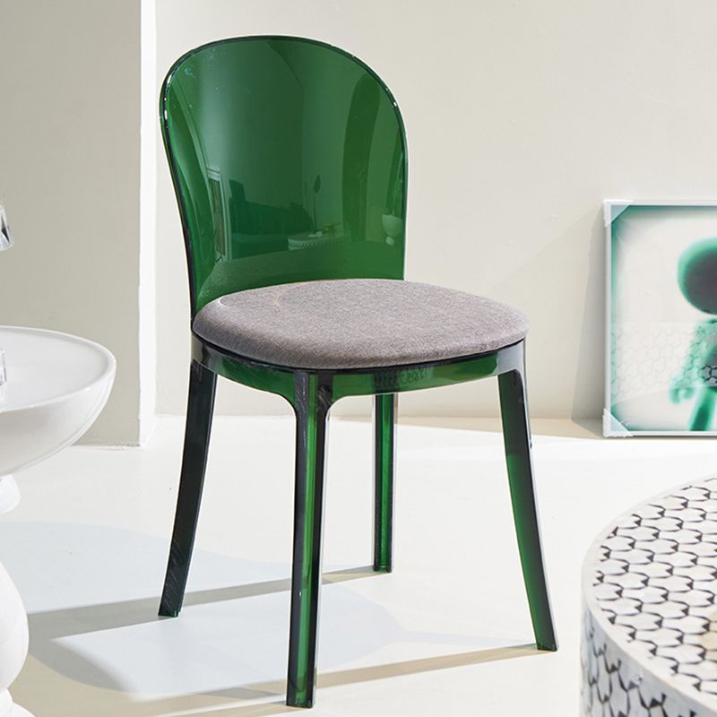 Modern Plastic Side Chair Low Back Armless Chair for Dining Room