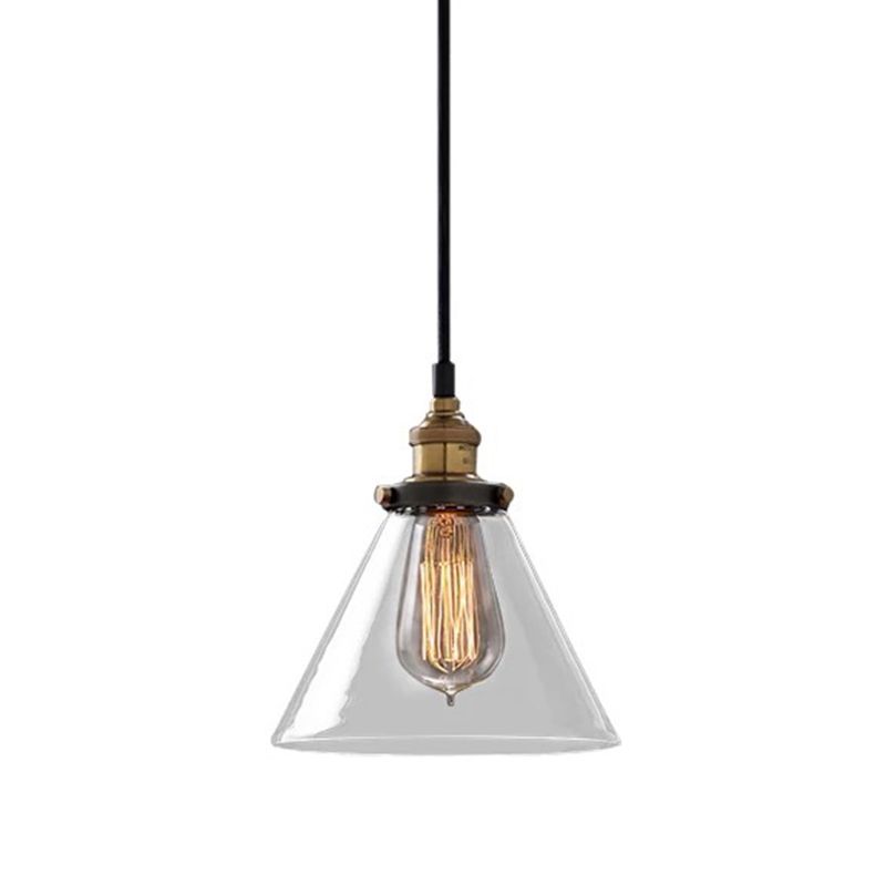 1 Light Light Kit Retro Industrialglas hängendes Licht mit hängenden Kabel für das Restaurant