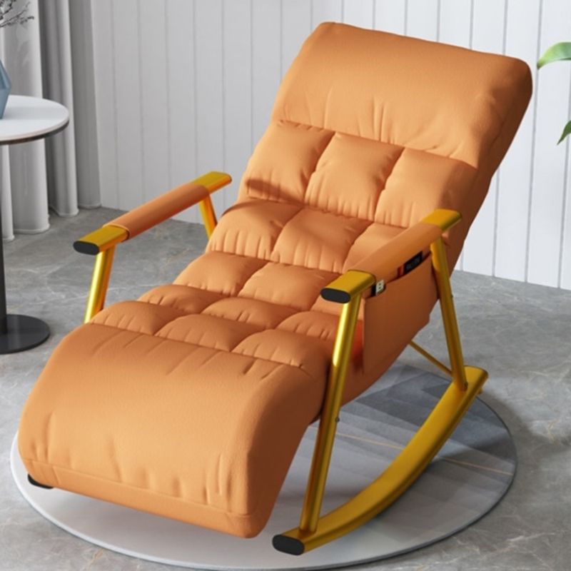 Modern Rocking Chair Metal Frame Spindle Rocker Chair with Cushions