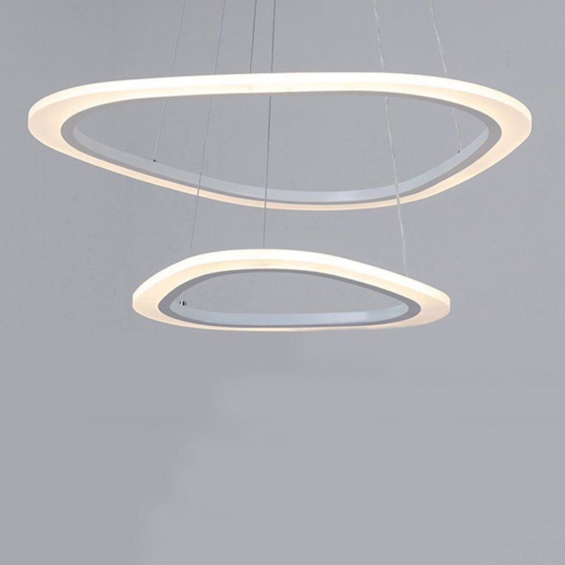 Lámpara de lámpara de nivel triangular blanco simplicidad acrílico LED LEULLACIÓN para comedor
