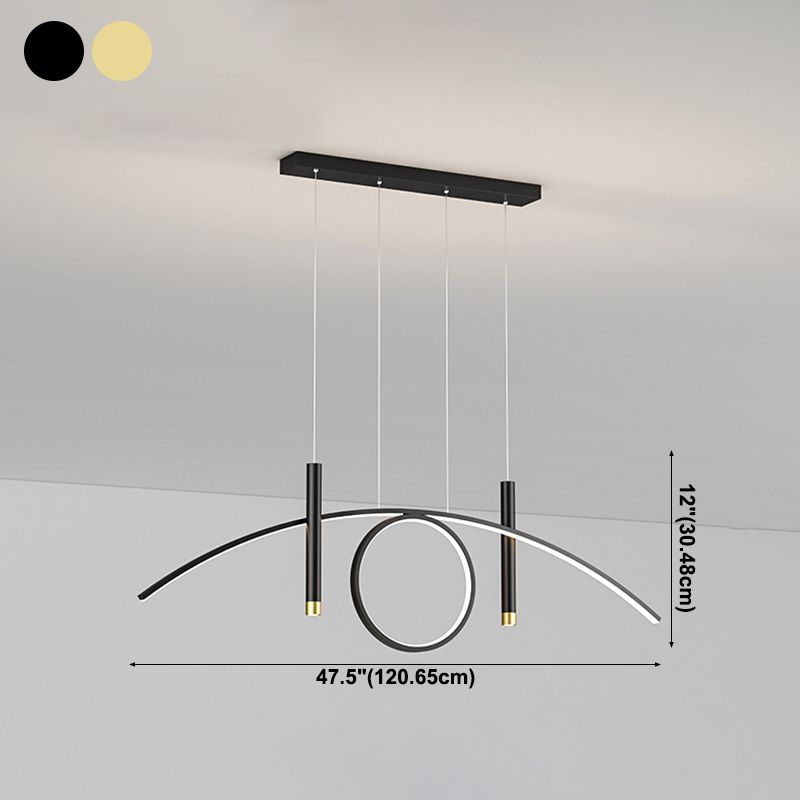 Linear Shape Island Lights Modern Style Metal 4-Light Island Lighting