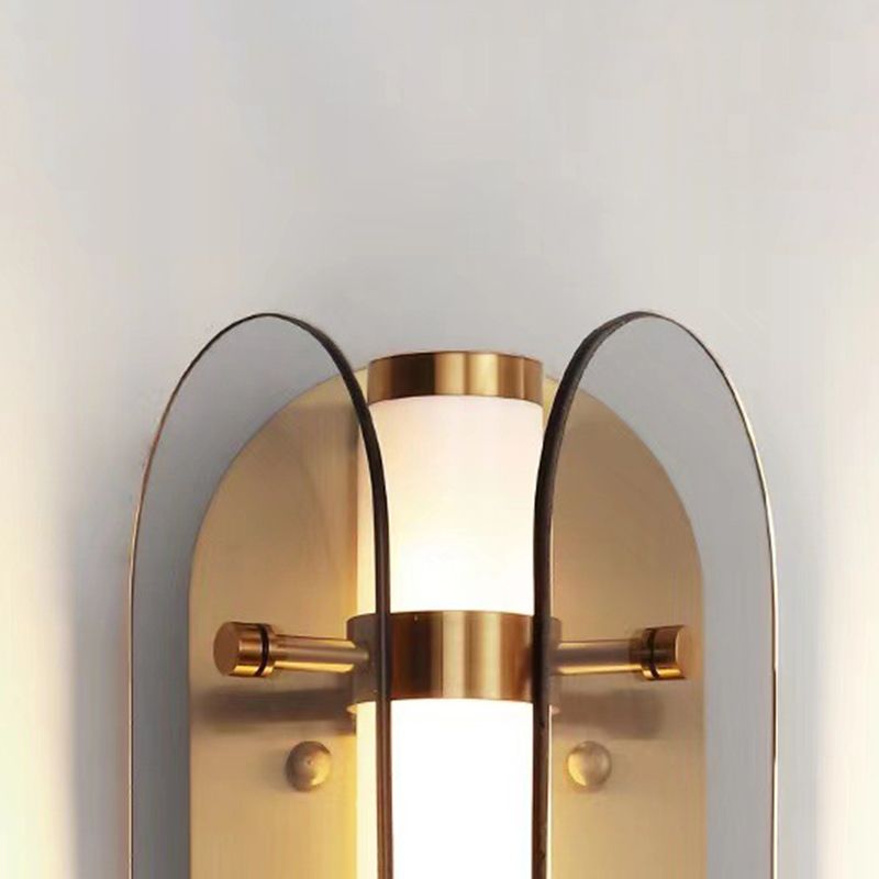 Modern Glass Wall Sconce Cylinder Shape Wall Light with Acrylic Shade for Living Room