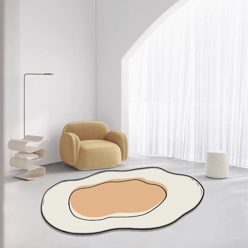 Gray Modern Rug Polyester Color Lump Area Rug Washable Rug for Living Room