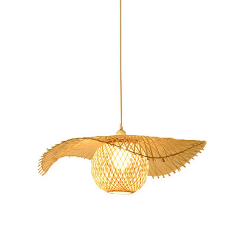 Chinese Pendant Lighting Fixtures Bamboo Hanging Light with Hanging Cord for Restaurant