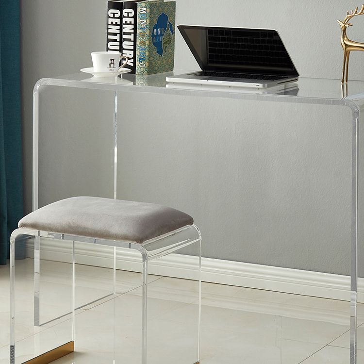 Contemporary Acrylic Writing Desk Sled Rectangular Office Desk for Home