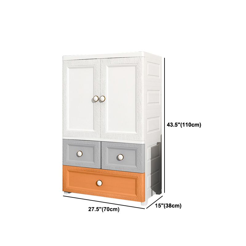 Contemporary Style Wardrobe Plastic Bedroom Wardrobe Closet With Drawer