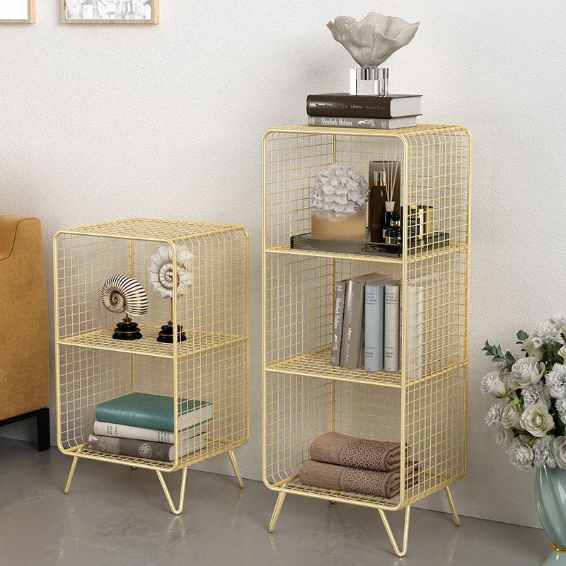 Glam Closed Back Bookshelf Standard Metal Bookcase with Shelves