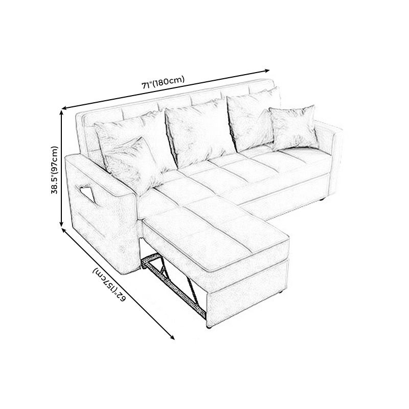 Vierkante arm crèmekussen achter secties eigentijdse vlekbestendige chaise sofa