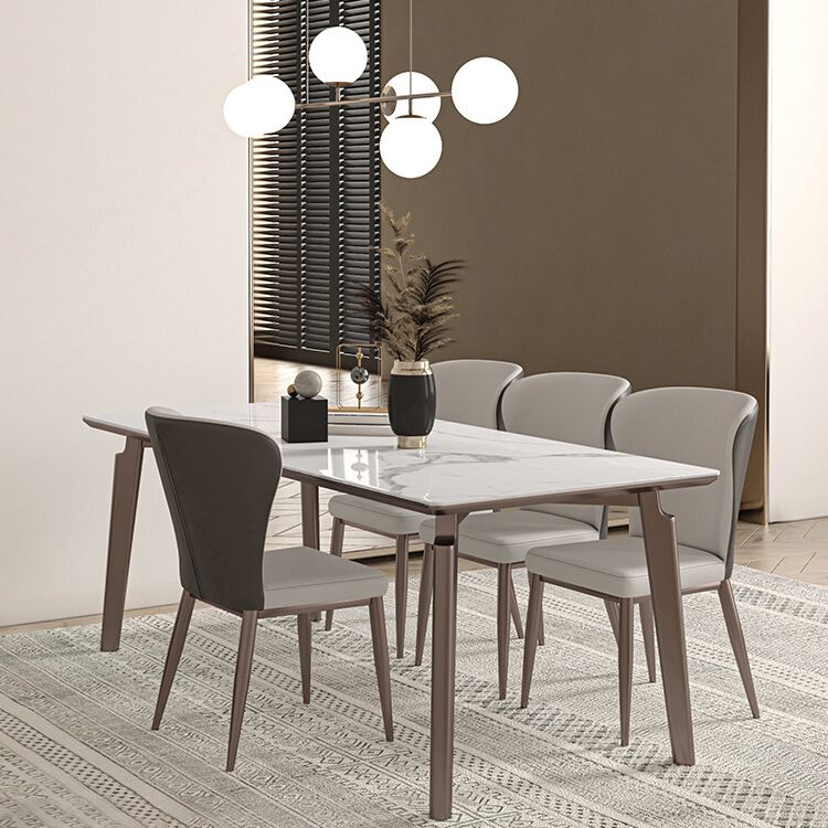 Designer Style Sintered Stone Dining Set Rectangle 1/2/4/5/7 Pieces Dining Room Table Set
