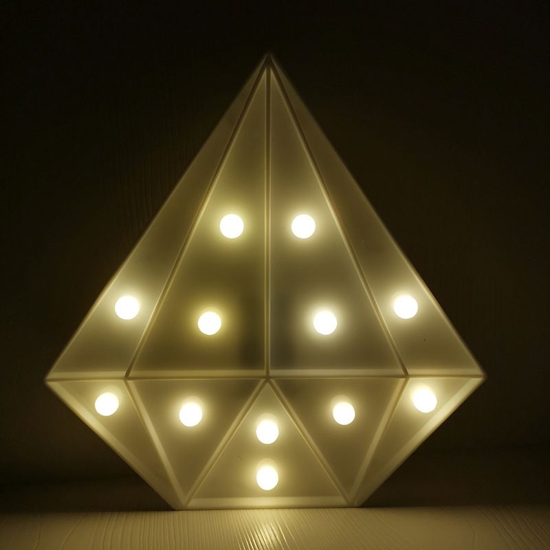 LED Bedroom Nightstand Light Minimalist Night Lamp with Building Plastic Shade