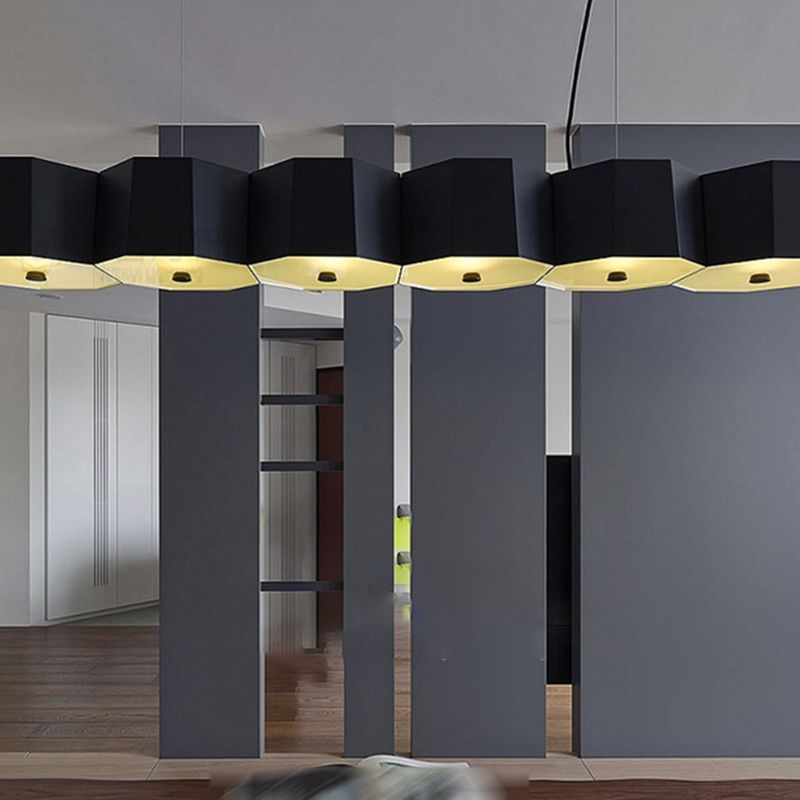 Modern Geometric Metal Kitchen Island Ceiling Light Black Island Hanging Light
