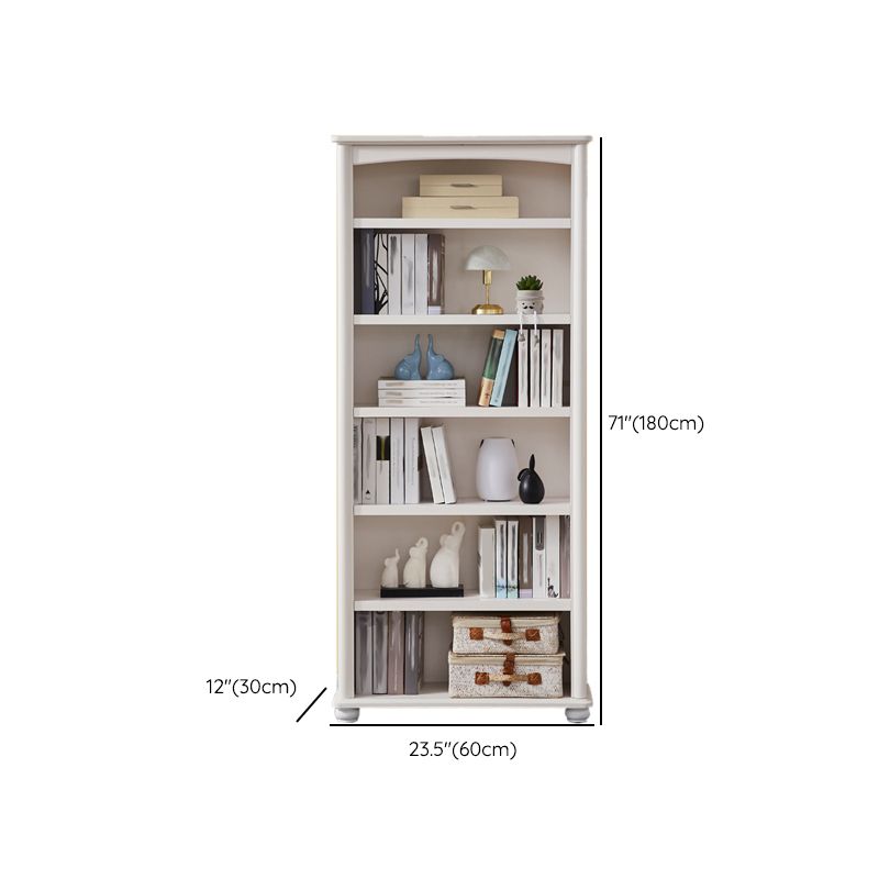Pure White Standard Bookcase Contemporary Wooden Bookshelf with Shelves
