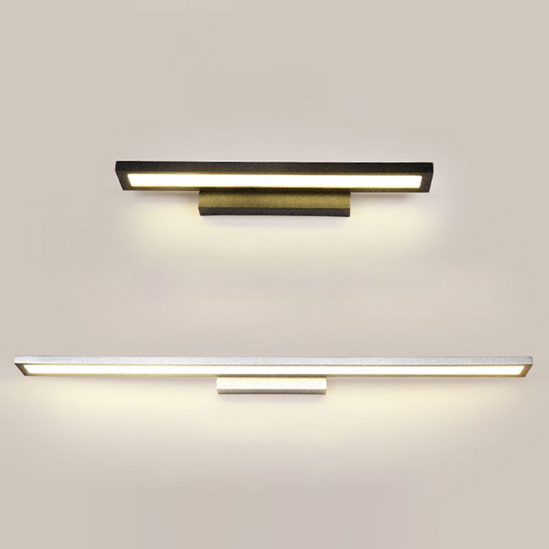 Rectangular Vanity Wall Light Fixtures Modern Minimalist Style Aluminum Single Vanity Light