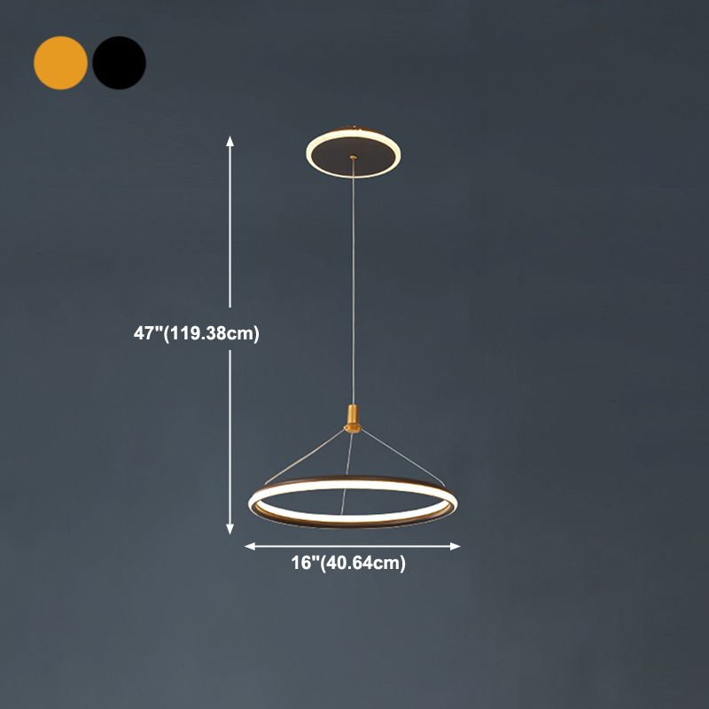 Lumo circolare a livello singolo leggero moderno lampadario in metallo Apparecchio di illuminazione