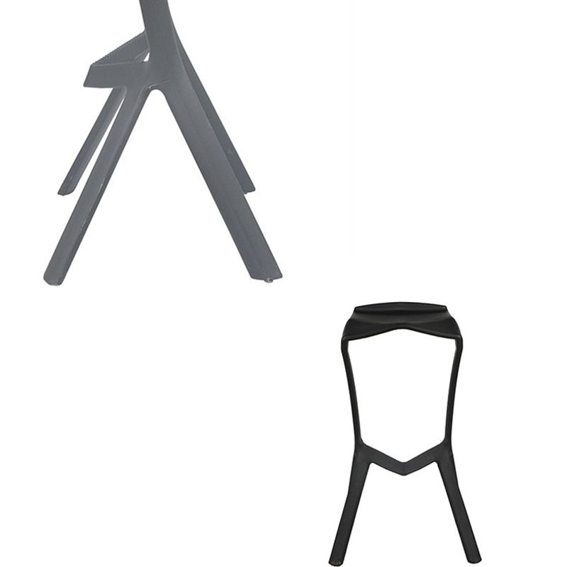 Nordic Distinctive Modelling Barstool Plastic 4 Legs Bar Stool for Living Room, Set of 4